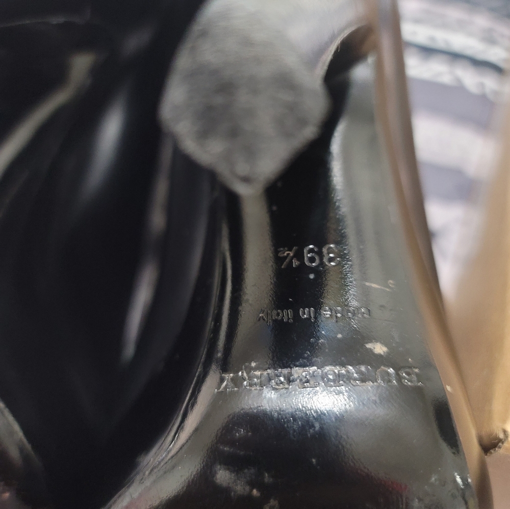 Burberry Prorsum Black Patent Leather Shoes Boots Booties Heels Size 39.5 US 8.5 - Picture 8 of 12